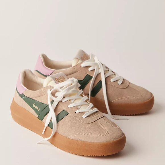 Gola Athena Sneakers Color: Bone / Evergreen / Candy - Picture 1 of 3